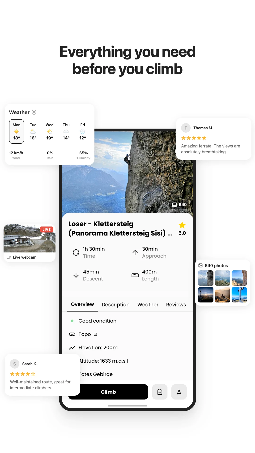 FerrataGuide: Ferrata database screenshot
