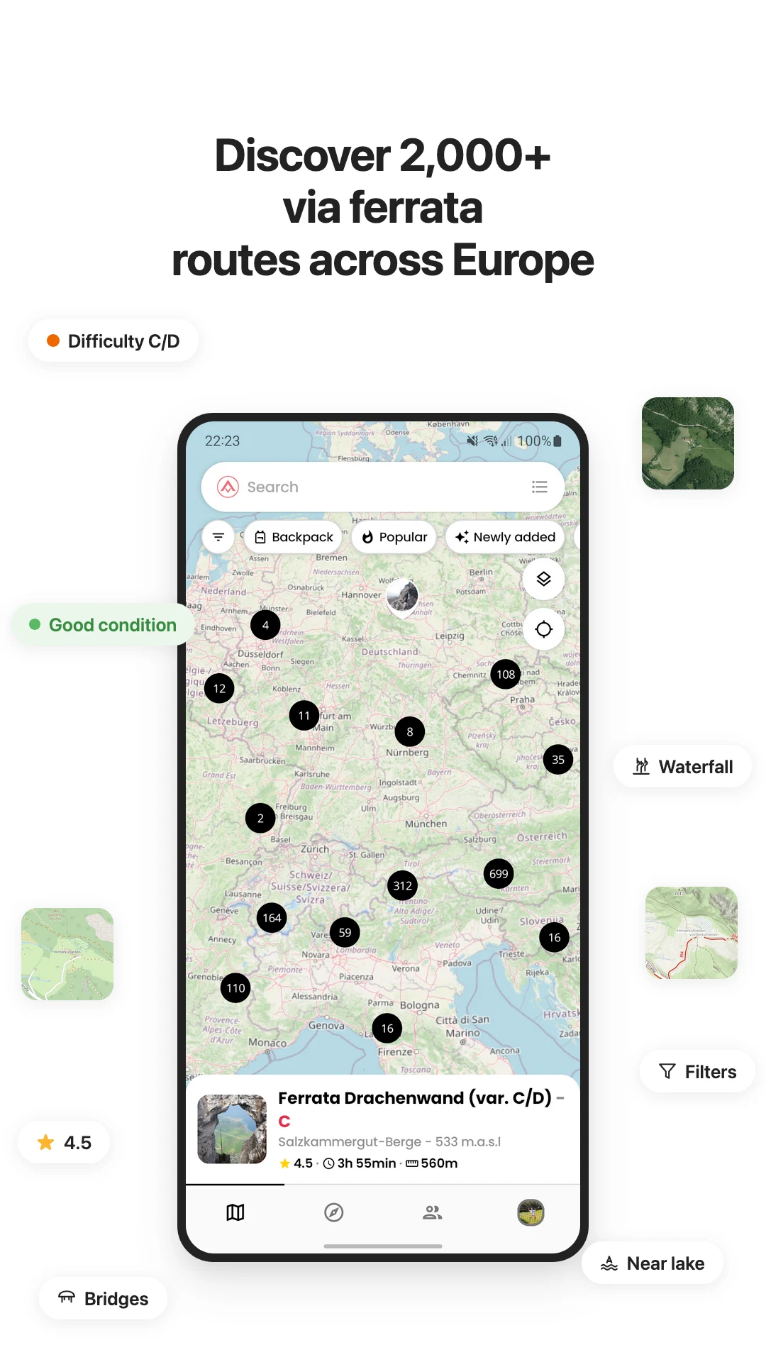 FerrataGuide: Ferrata database screenshot